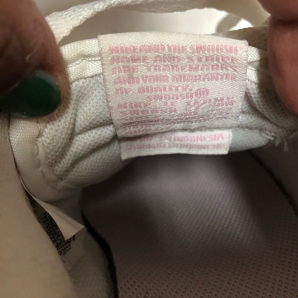 Nike Air Force 1 Low White and Pink Sneakers.Size Y2 Youth Pre Owned Excellent - Picture 6 of 11